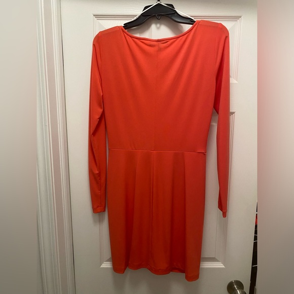 Alex & Alex Side Knot Long Sleeve Jersey Dress in Guava Size 6 - Picture 3 of 7